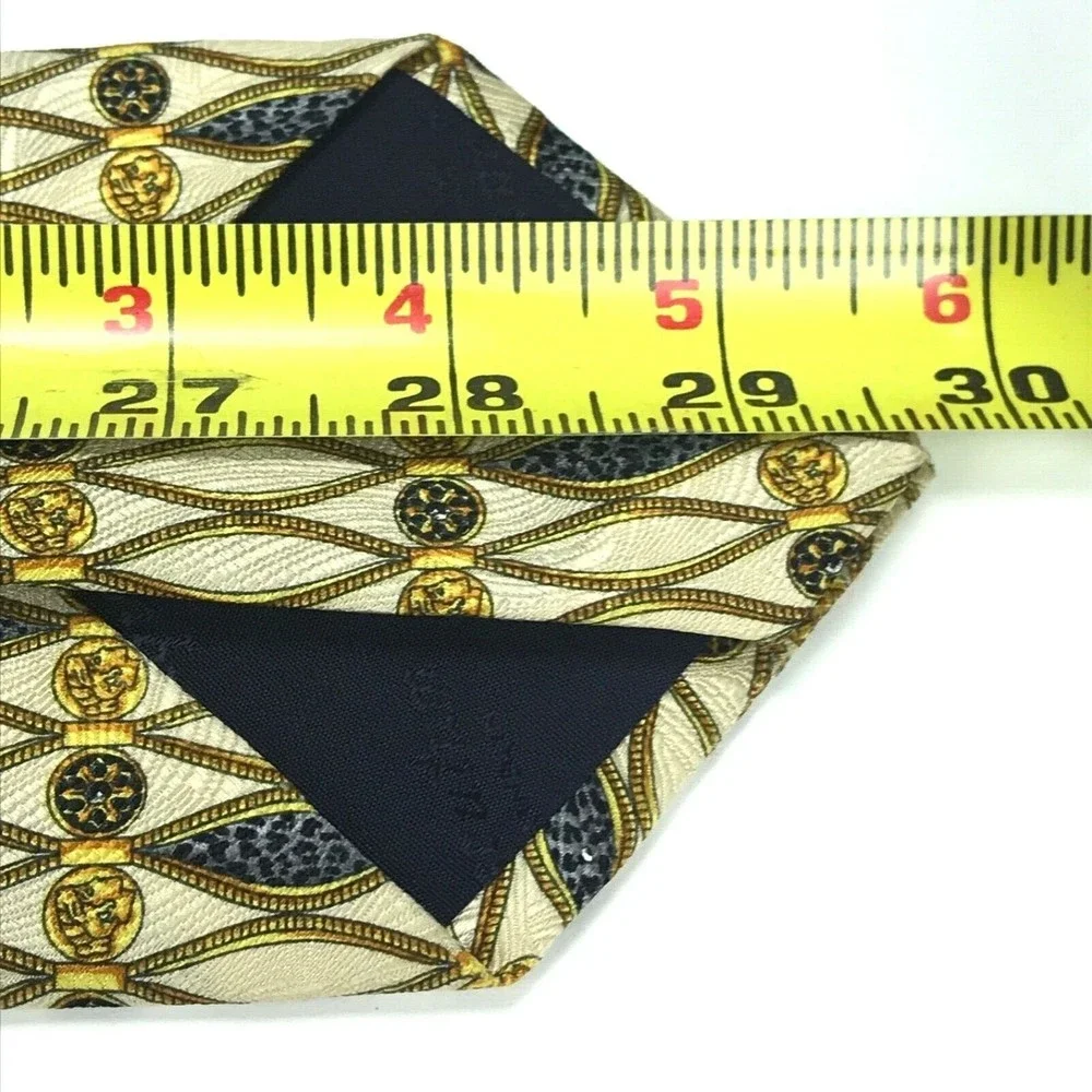 AQUASCUTUM Of London Men's Silk Necktie Coins Victorian British Animal Print Tie
